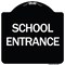 Signmission Designer Series School Entrance, Black & White Heavy-Gauge Aluminum Sign, 18" x 18", BW-1818-24451 A-DES-BW-1818-24451 - alternate 1